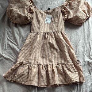 Gingham Puff Sleeve Dress